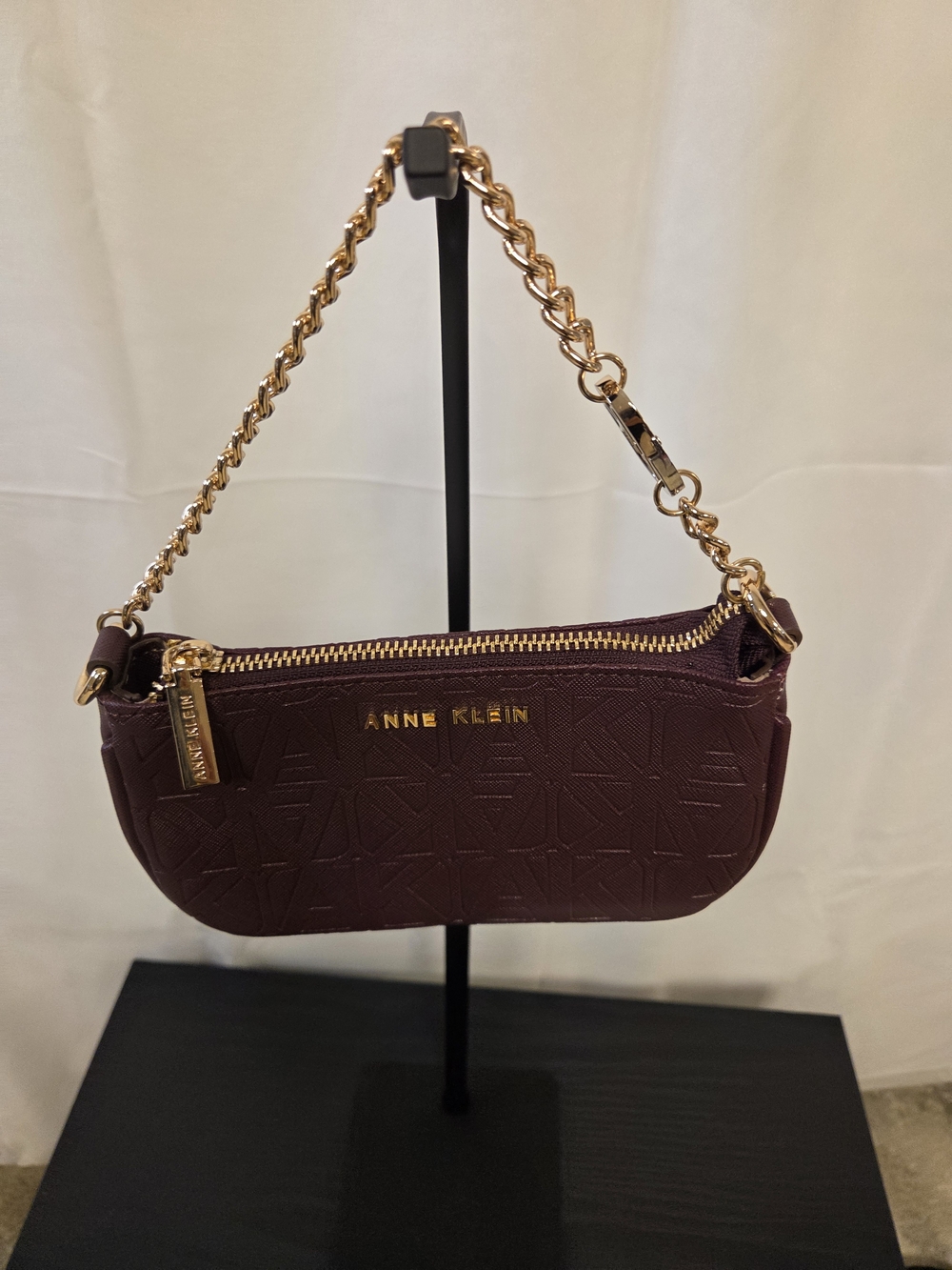 Anne Klein Burgundy Chain-Handle Shoulder Bag